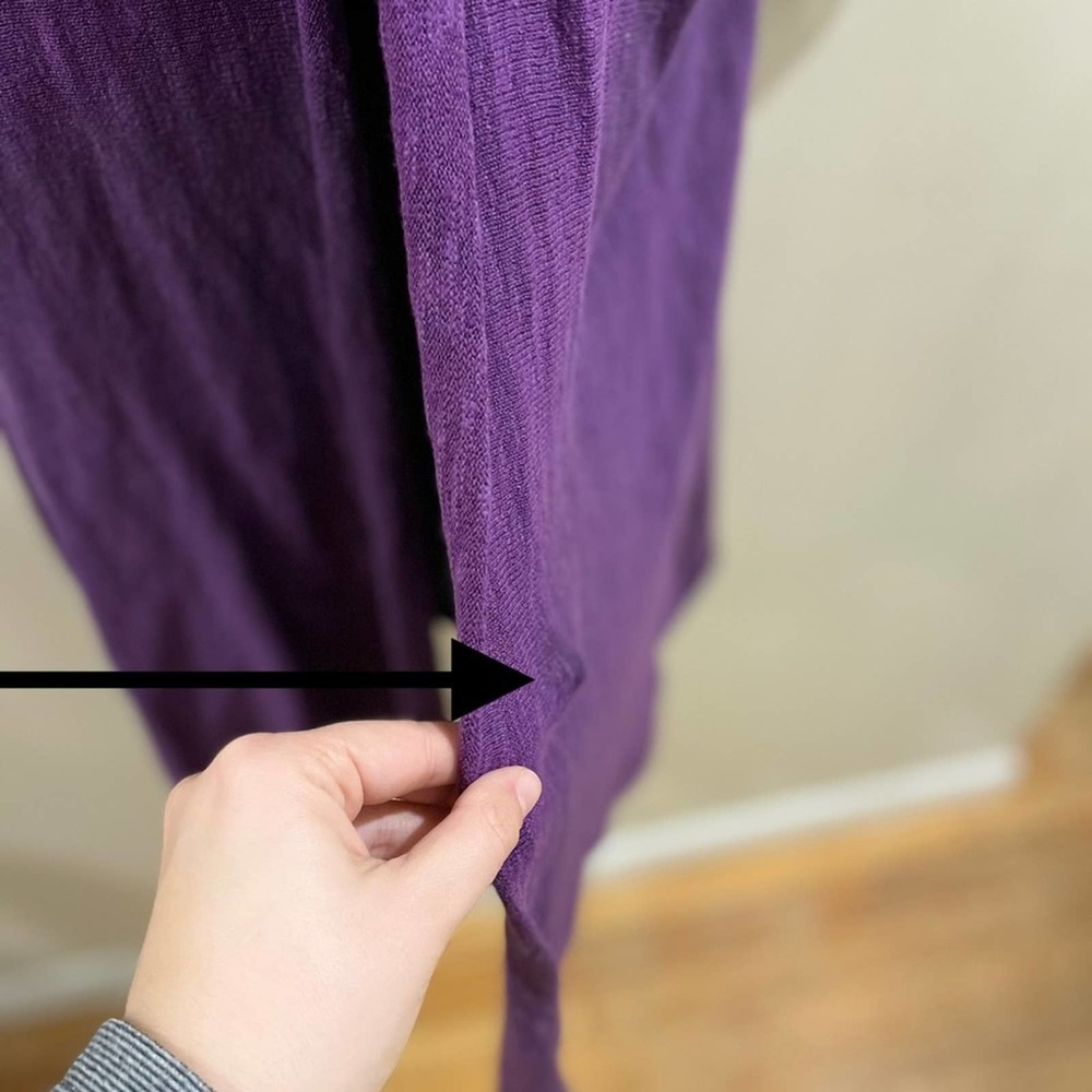Eileen Fisher Linen Open Cardigan Purple Medium - Picture 10 of 14